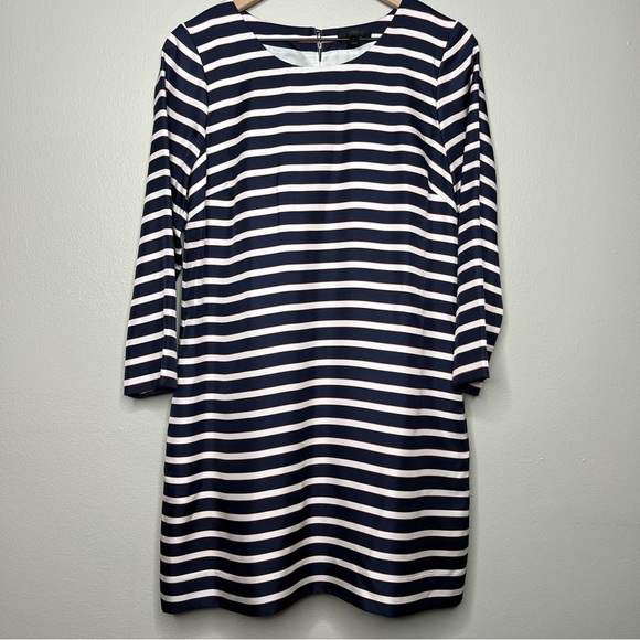 J. Crew Navy and White Striped Mini Dress💙❤️ - Picture 2 of 10